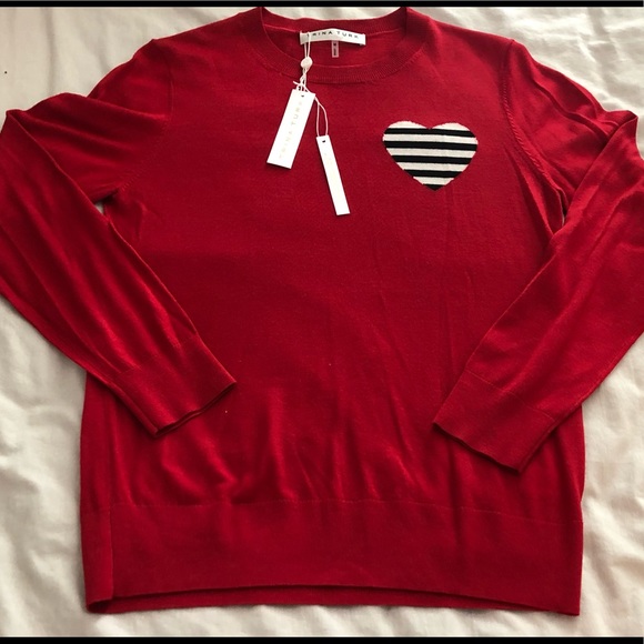 Trina Turk merino wool sweater with heart detail, size M - Picture 1 of 6